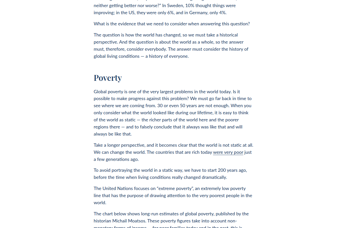 Our World in Data long-run living-conditions charts